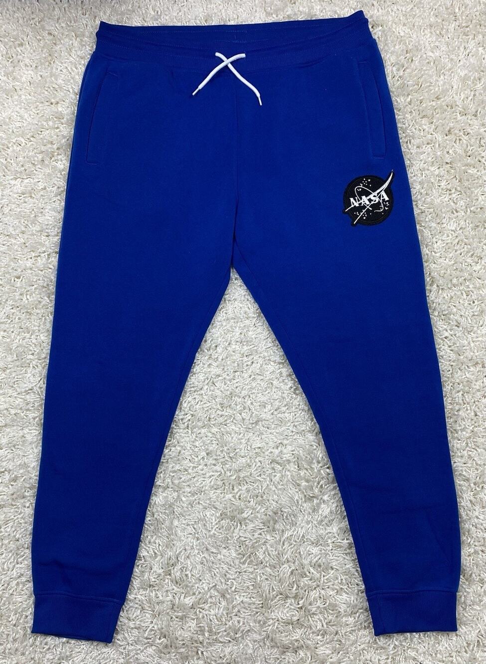 Southpole NASA Joggers Mens XXL Blue Fleece Sweatpants Drawstring Embroidered